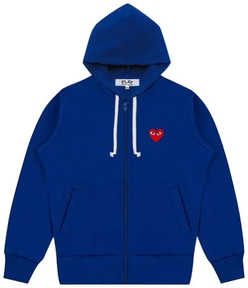 Comme des Garçons Play Zip Up Hoodie With Red Heart 'Blue'
