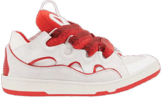 Lanvin Curb Sneakers 'White Red'