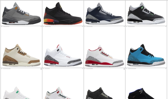 All jordan 3 colourways