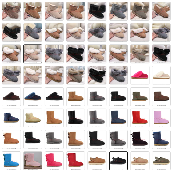 All ugg slipper colourways