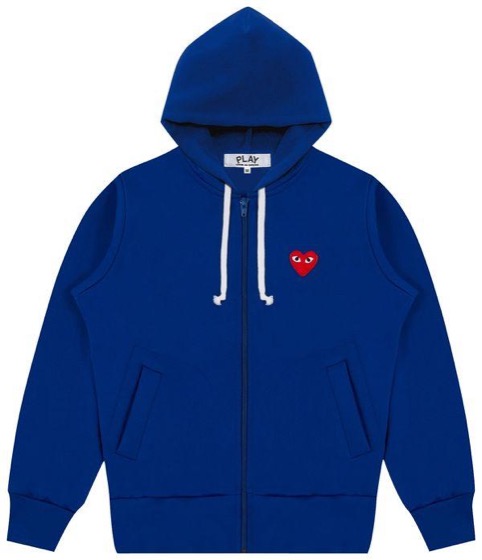 Comme des Garçons Play Zip Up Hoodie With Red Heart 'Blue'
