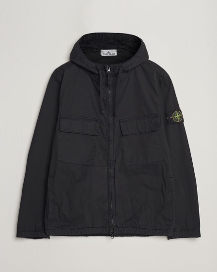 Stone Island Supima Cotton Hooded Jacket Black
