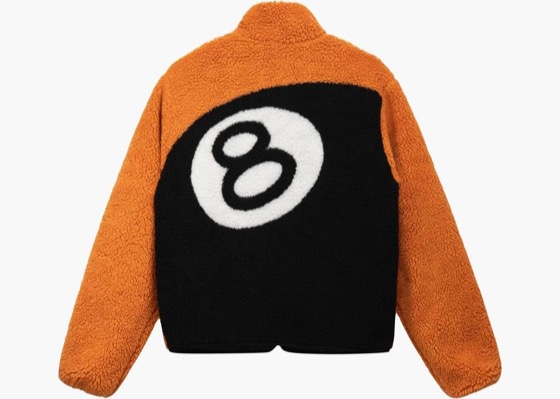 Stussy 8 Ball Sherpa Reversible Jacket (Orange)